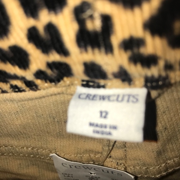 NWT Jcrew Girls Wide Leg Flare Leopard Print Corduroy Pants Trouser Thin Wale 12 - Picture 5 of 11